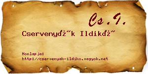 Cservenyák Ildikó névjegykártya